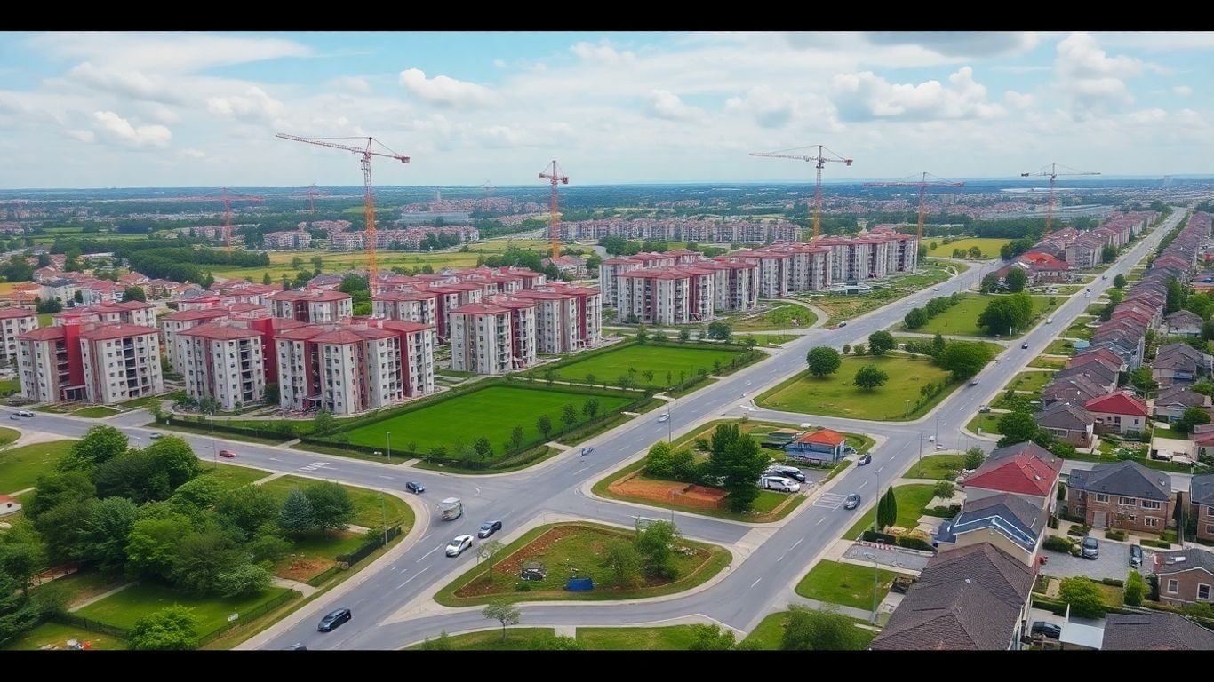 Dezvoltare imobiliară în zone periurbane cu infrastructură nouă.